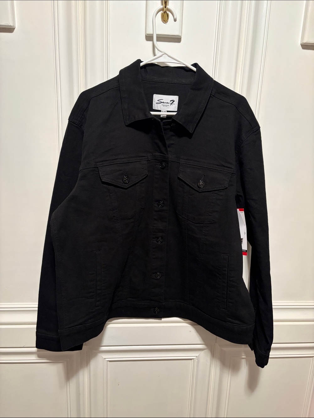 Seven7 Women's Black Denim Trucker Jacket